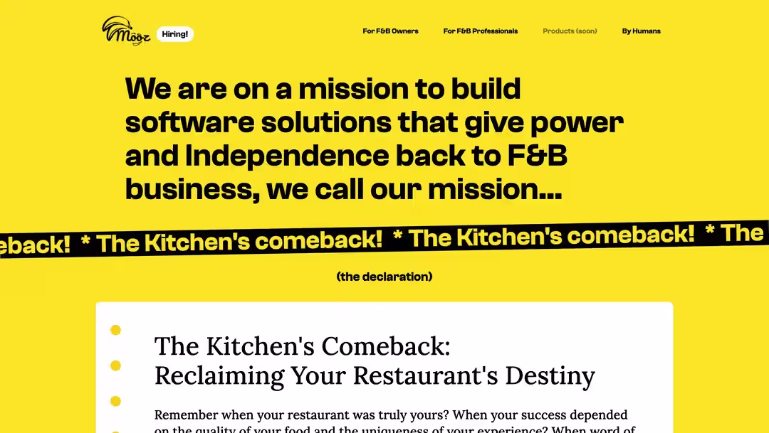 Mooz Landing Page